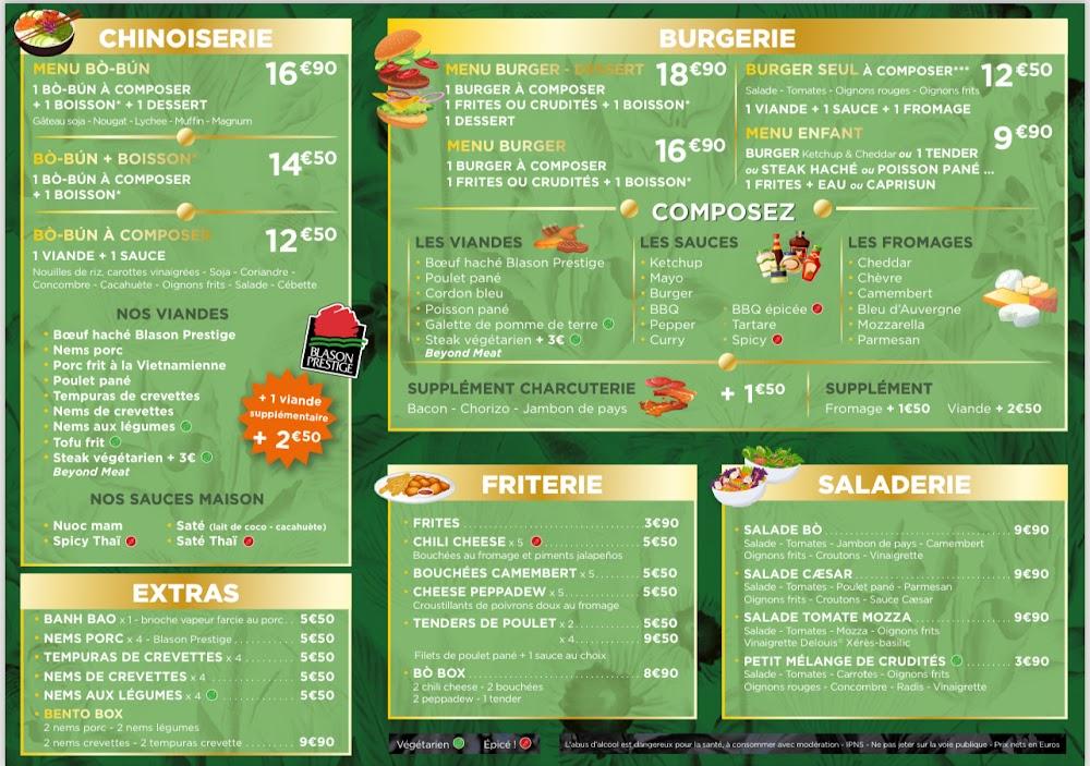 Bò Quality ( rue Haute-Vienne) - Menu Image 1